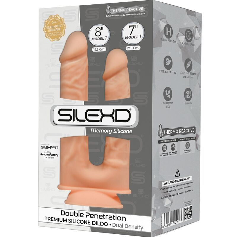 Silexd - Model 1 Realistic Penis Doble Penetracion Premium Silexpan Silicone 17.5 / 19.5 C 1