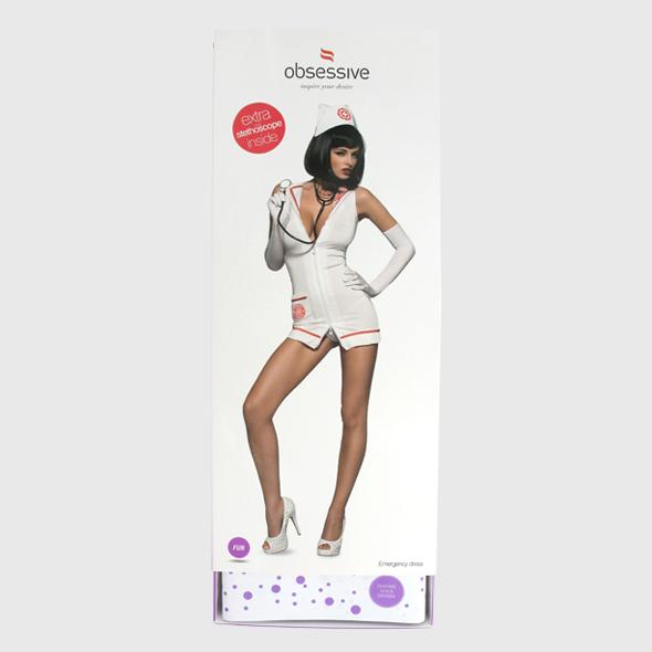 Obsessive - Nurse Costume And Stethoscope White S/M