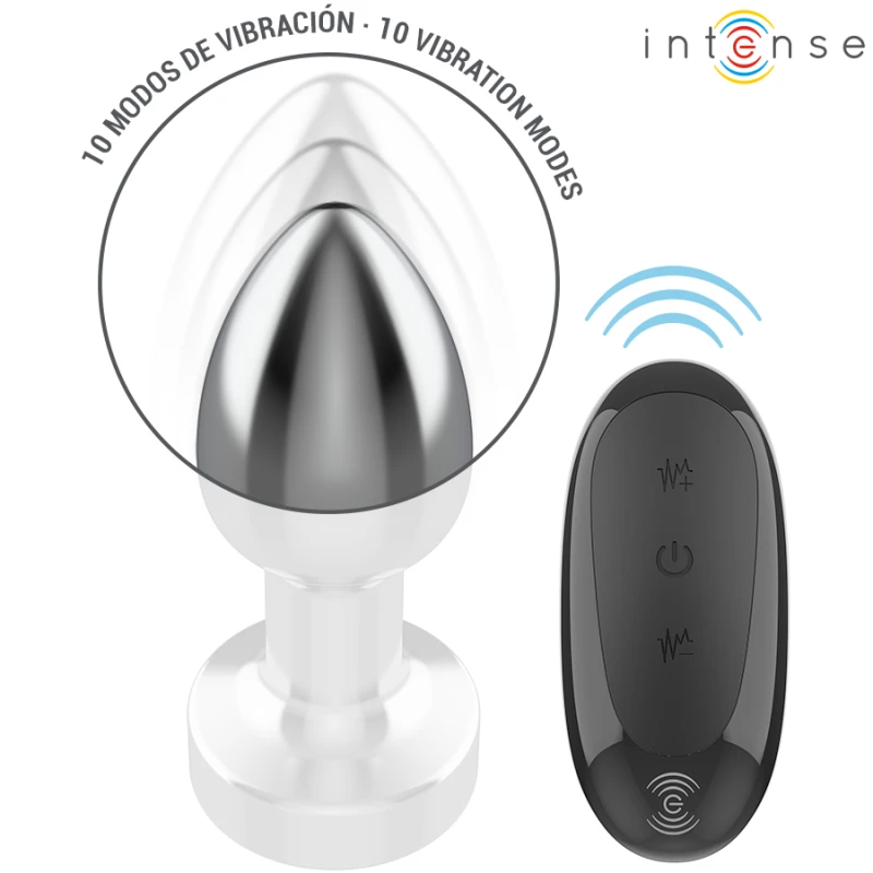 Intense - anal plug 10 vibrations metal with remote control s 4