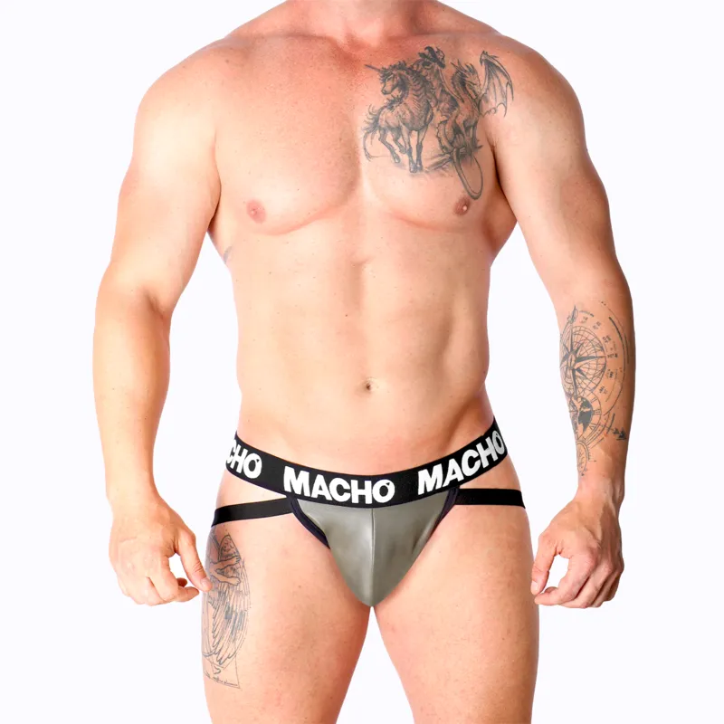Macho - Mx27gr Jock Gray Beige Leather Xl 4