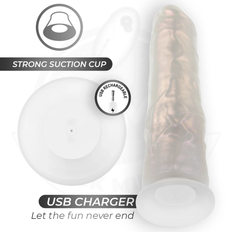 Cock miller - dildo with suction cup, lights and vibration with remote control white 21.5 cm 6