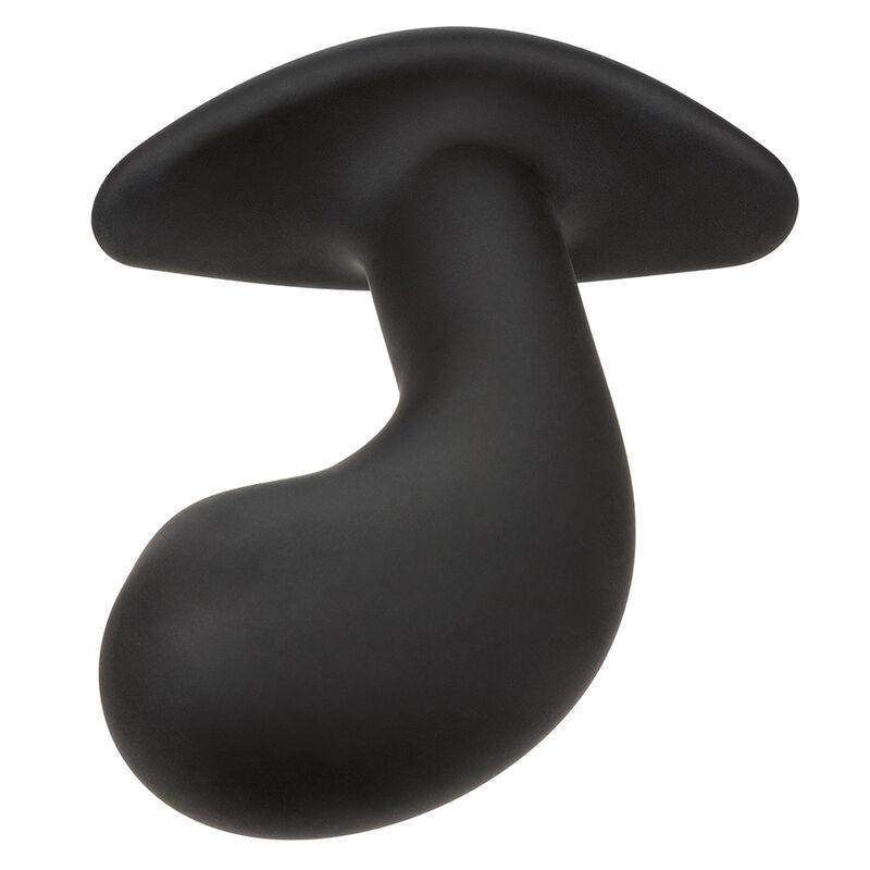 Calexotics - Rock Bottom Curved Anal Plug 10 Vibrations Silicone Black