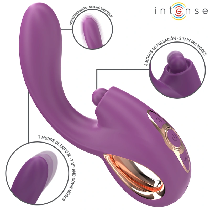 Intense - lali multifunction g-spot vibrator tapping & thrust & vibration purple 1