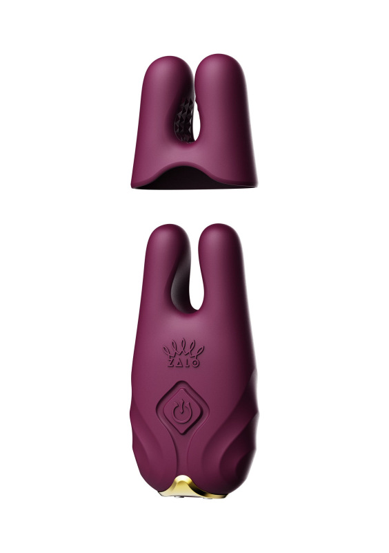 Zalo - Nave Wireless Vibrating Nipple Clamps Velvet Purple 9