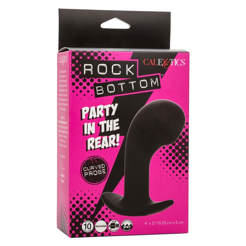 Calexotics - Rock Bottom Curved Anal Plug 10 Vibrations Silicone Black