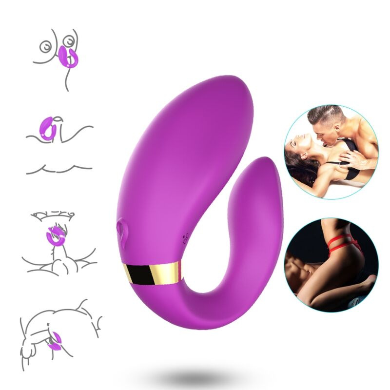 Armony - crescent vibrator for couples remote control purple 1