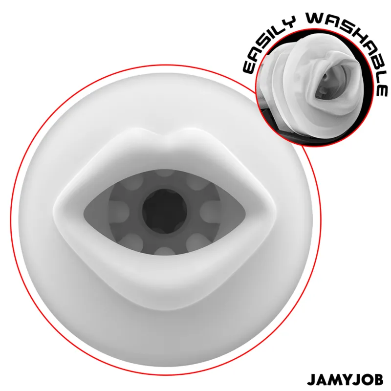 Jamyjob - blaze automatic mouth masturbator 5 suction and vibration modes 4