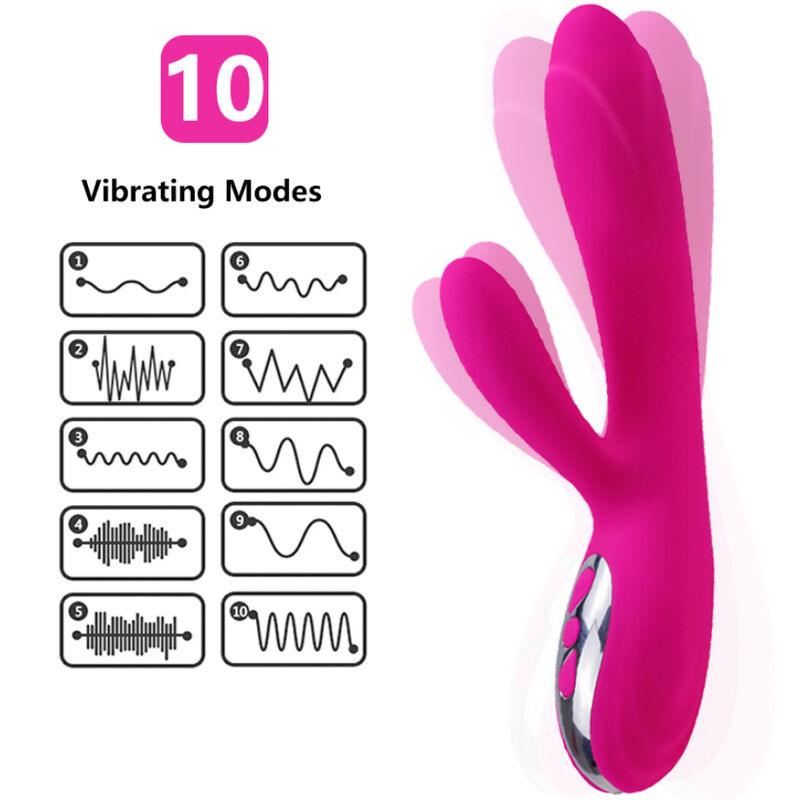 Armony - flexible vibrator & stimulator with fuchsia heat effect 2