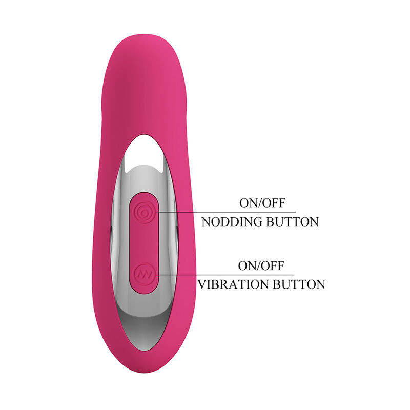Pretty love - duden rechargeable silicone vibrator 12 vibration modes and 3 rocking modes pink 5