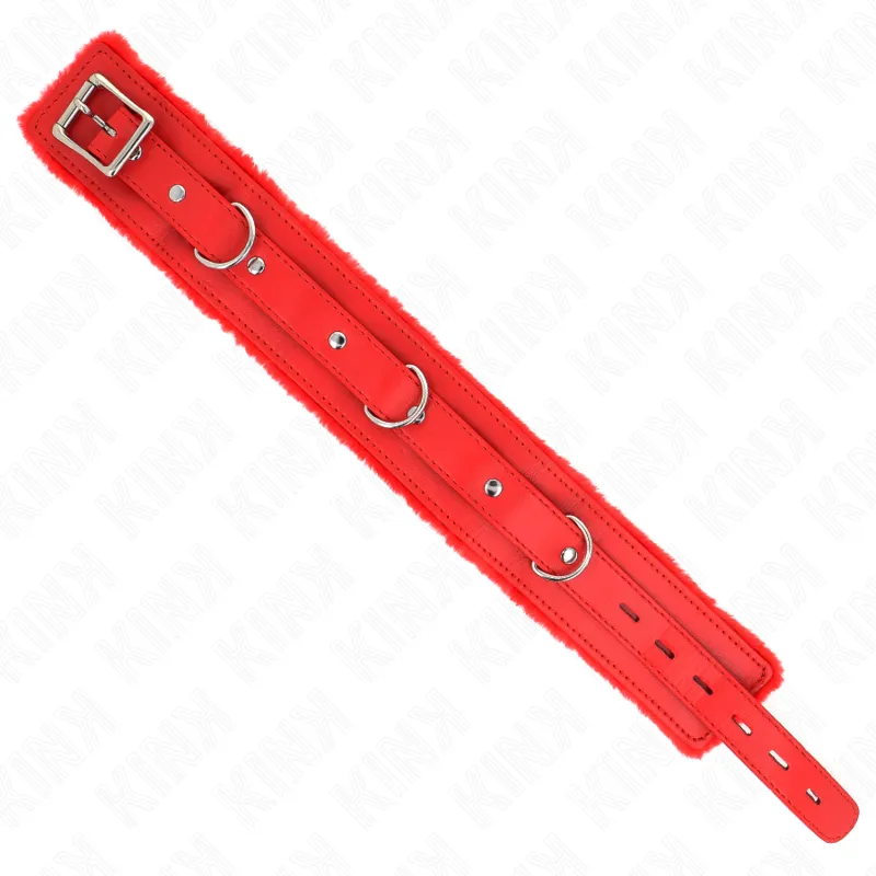 Kink - Collar With Leash 65 Cm With Restrictions Red 36-42 Cm X 5.5 Cm