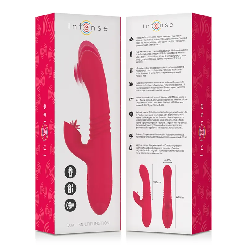 Intense - Dua Multifunction Rechargeable Vibrator Up & Down With Red Tongue 4