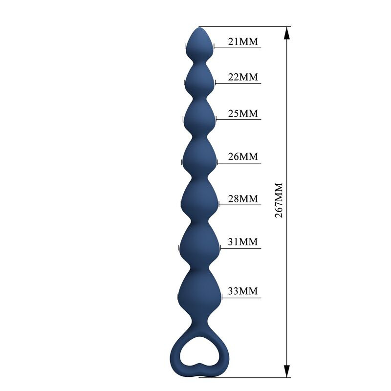 Mr play - blue silicone anal beads & anal plug 26.7 cm 8
