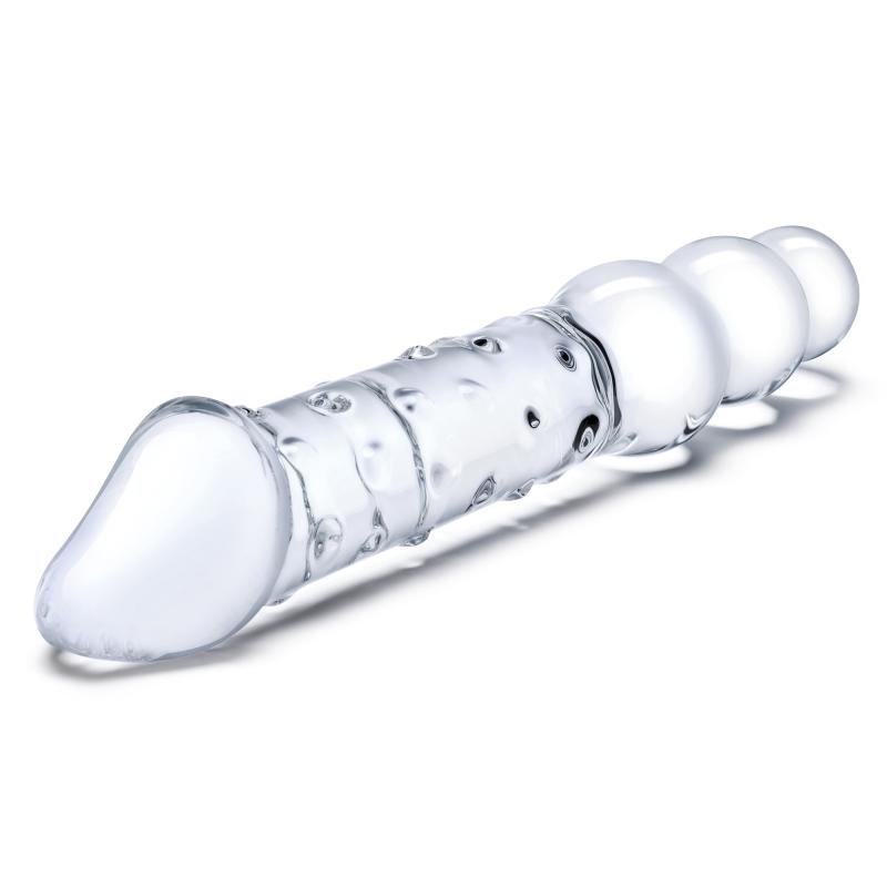 Glas - Double Ended Glass Dildo With Anal Beads - Sklenené Dildo 4