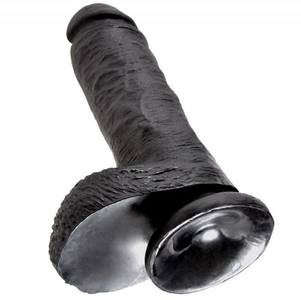 King Cock 8&Quot; Cock Black With Balls 20.3 Cm