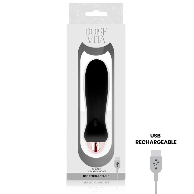 Dolce vita - rechargeable vibrator five black 7 speeds 2