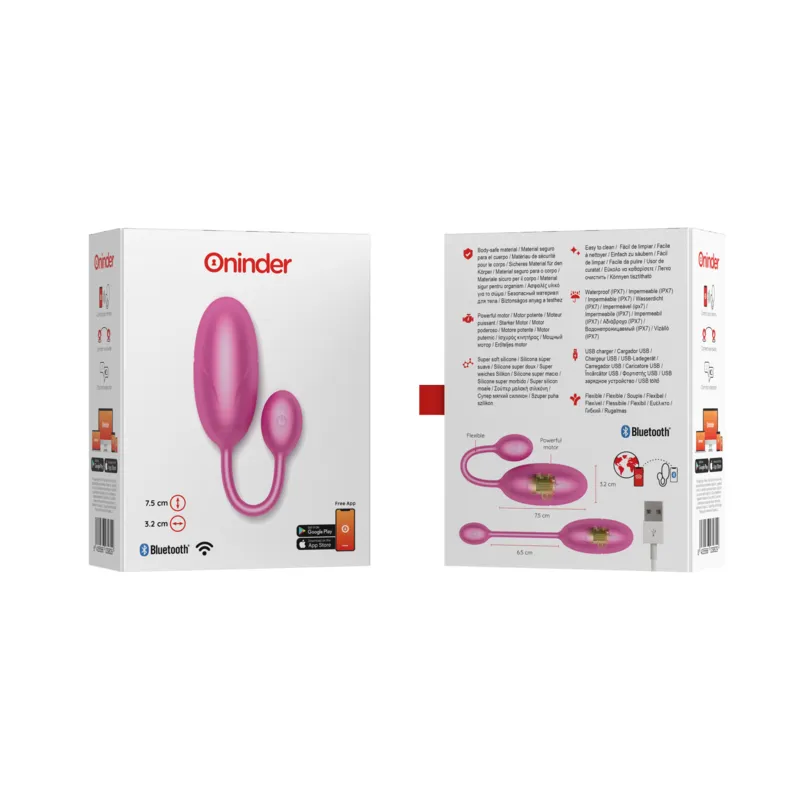 Oninder - Tokyo Vibrating Egg Pink 7.5 X 3.2 Cm Free App 7
