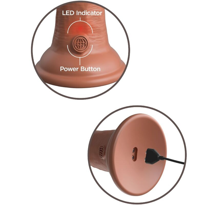 King cock - elite realistic dildo vibrating & silicone 15.2 cm caramel 2