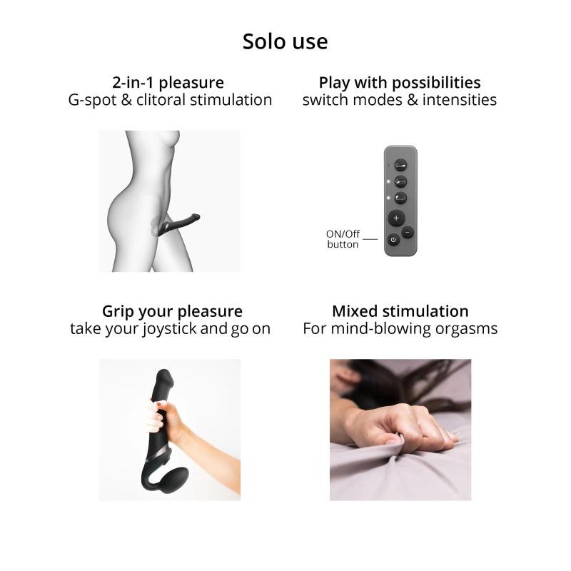 Strap-On-Me - Strap-On Multi Orgasm Remote Controlled 3 Motors Fuchsia M - Pripínací Penis 1
