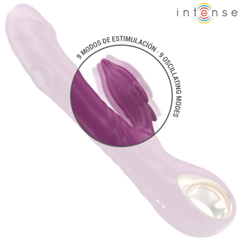 Intense - halle multifunction vibrator with dolphin stimulating tongue purple 4