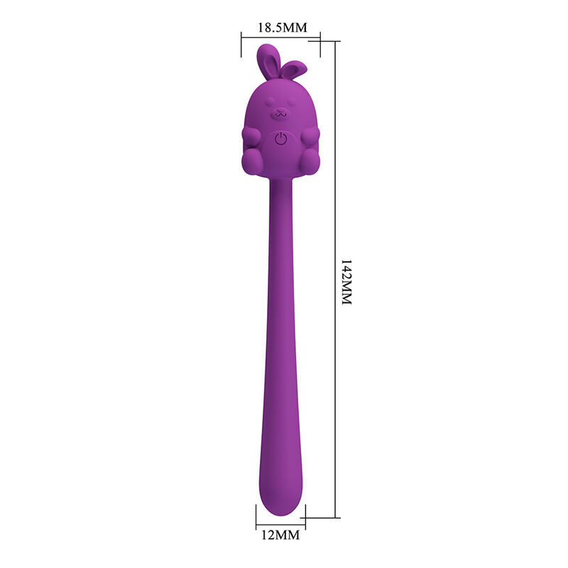 Pretty love - cute bunny flirting stick flexible vibrator usb rechargeable purple 8