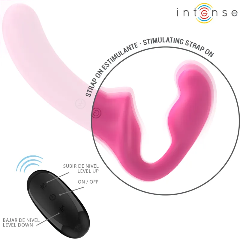 Intense - amy double vibrator 20 cm pink remote control 1