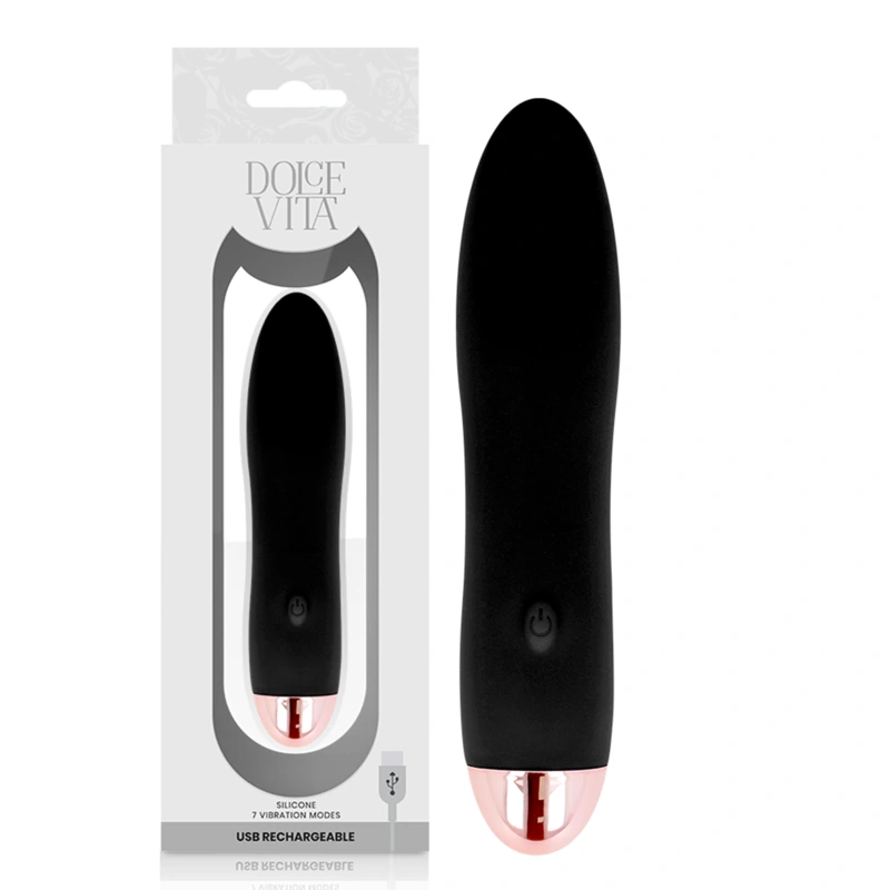 Dolce vita - rechargeable vibrator four black 7 speeds
