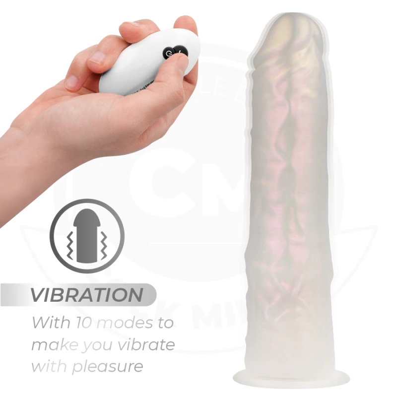 Cock miller - dildo with suction cup, lights and vibration with remote control white 21.5 cm 4