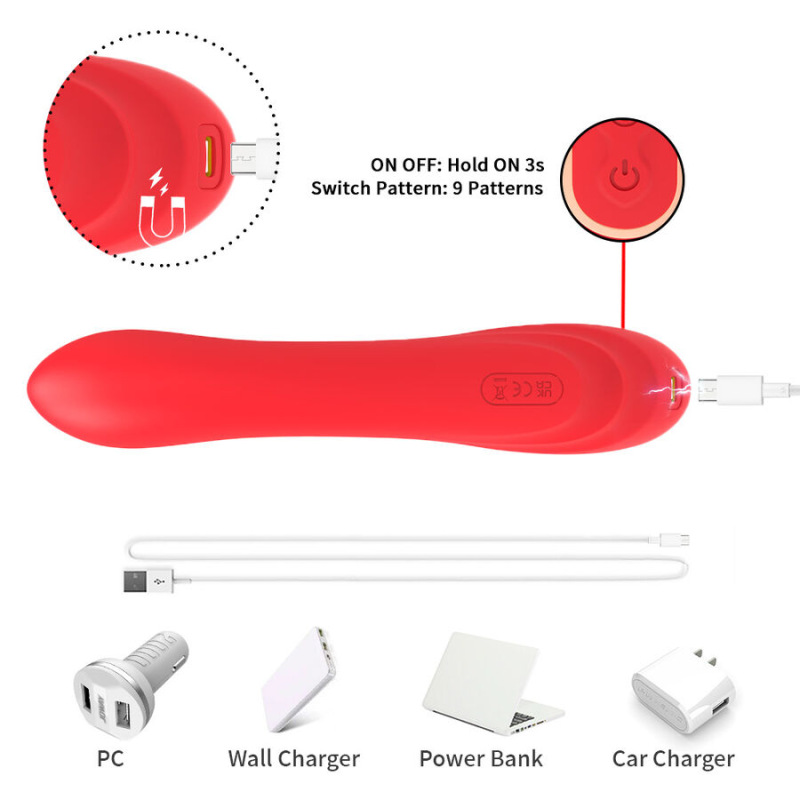 Armony - g-spot and clitoris stimulator vibrator with oscillating tongue red 7