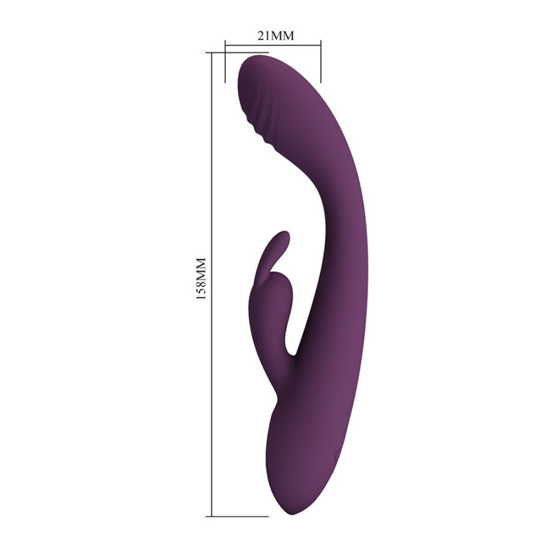 Pretty love - emma rabbit purple vibrator with stimulator 7