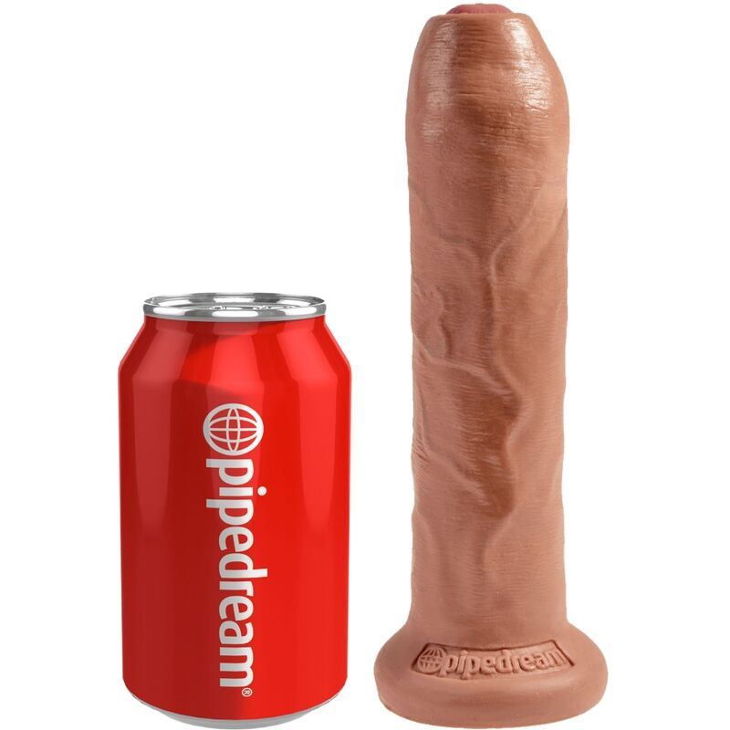 King cock - uncut realistic penis 17.8 cm caramel
