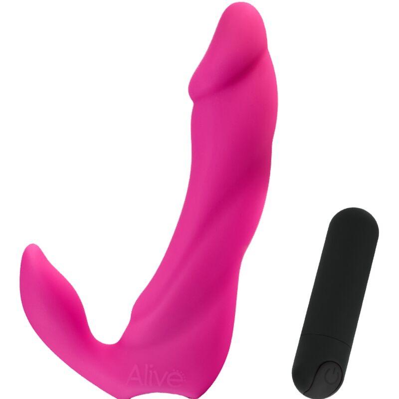 Alive - Bifun Pro Vibrator Dildo Pink 14.9 Cm 1