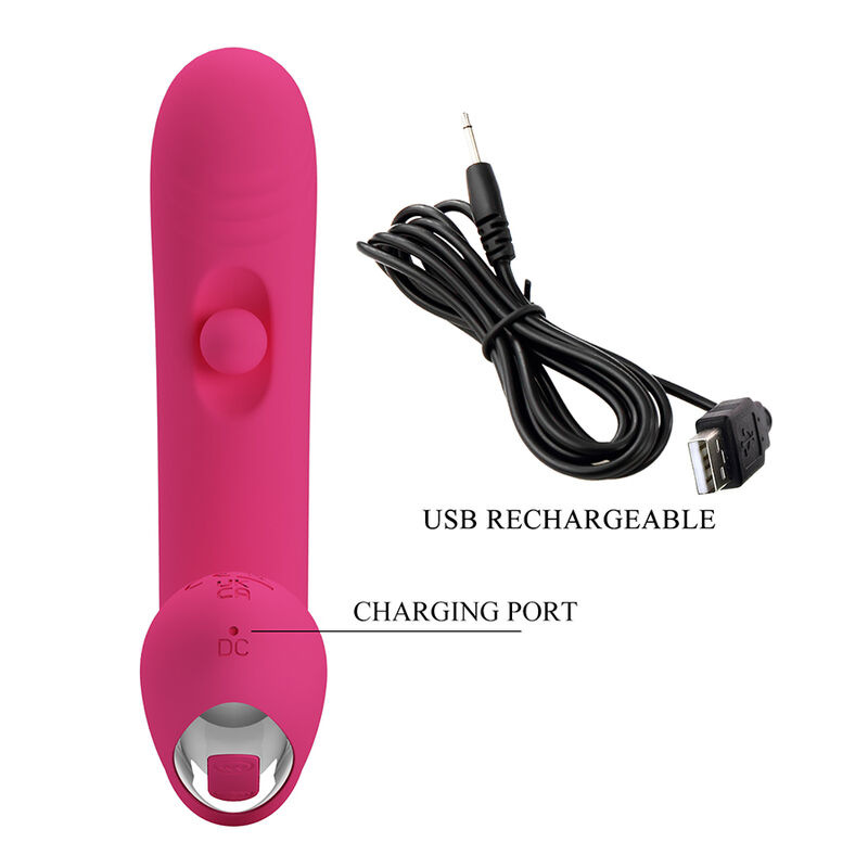 Pretty love - duden rechargeable silicone vibrator 12 vibration modes and 3 rocking modes pink 6