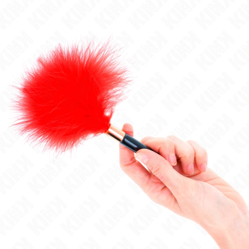 Kink - red gold metal tickle feathers 18 cm