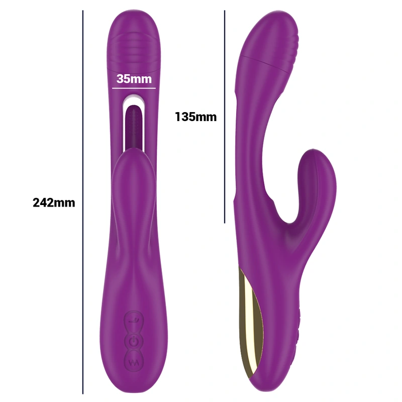 Intense - apolo rechargeable multifunction vibrator 7 vibrations with swinging motion purple 3