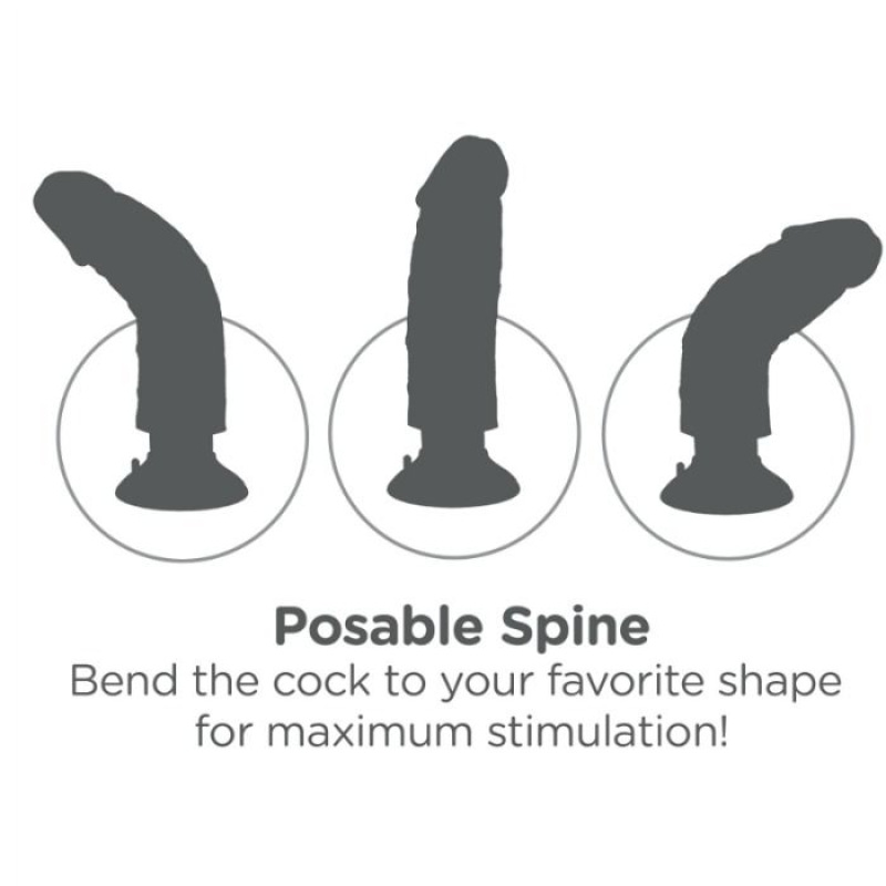 King cock - 17.78 cm vibrating cock with balls flesh 4