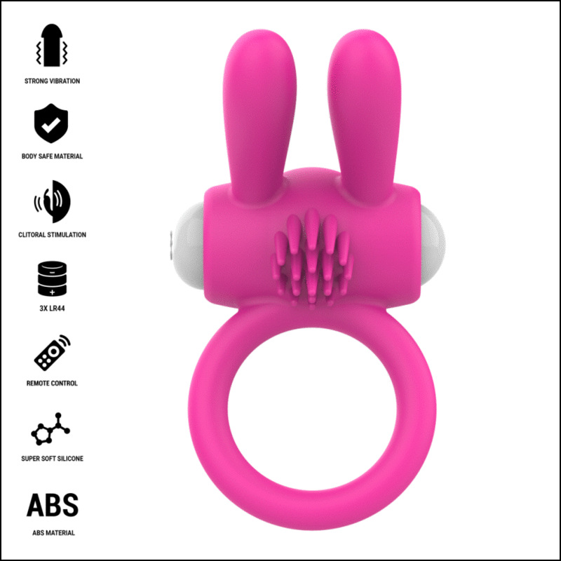 Intense - hopps vibrating penis ring with clitoral stimulation pink 1