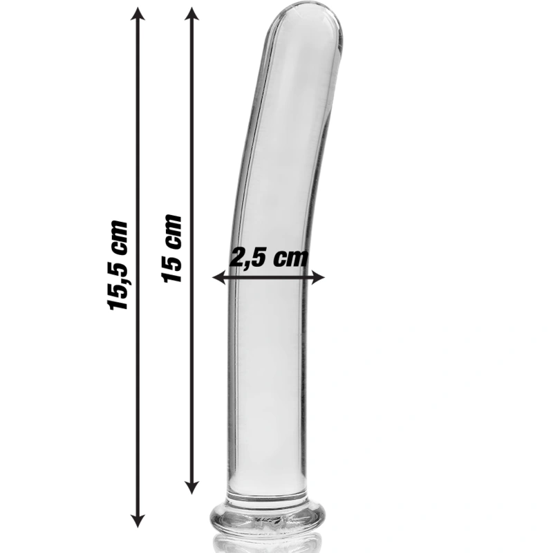 Nebula series by ibiza - model 9 dildo borosilicate glass clear 15.5 cm -o- 2.5 cm 2
