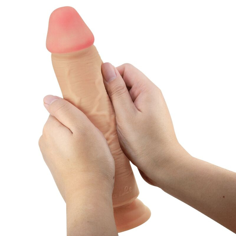 Pretty love - sliding skin series realistic dildo with sliding skin suction cup flesh 23.4 cm 2