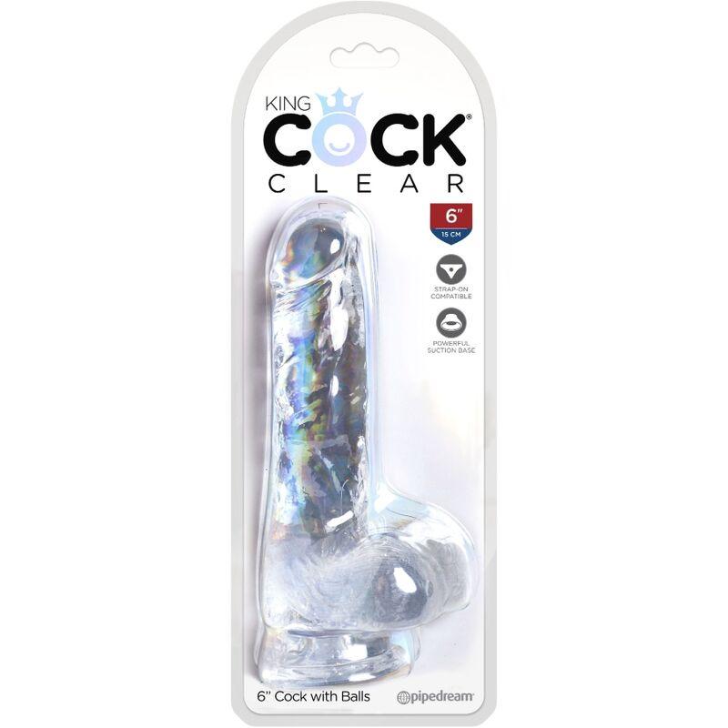 King Cock Clear - Realistic Penis With Balls 13.5 Cm Transparent 4