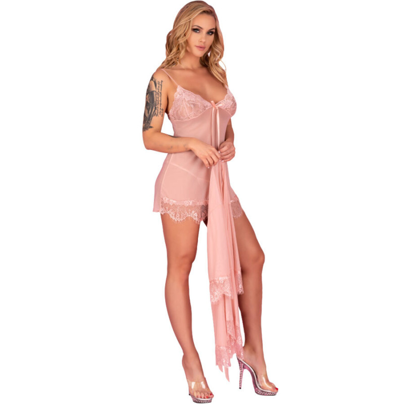 Livco corsetti fashion - hyeona 1710 babydoll + thong rose xl 2