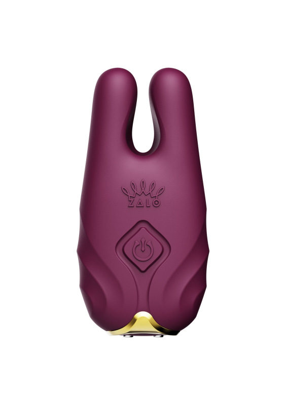 Zalo - Nave Wireless Vibrating Nipple Clamps Velvet Purple 3