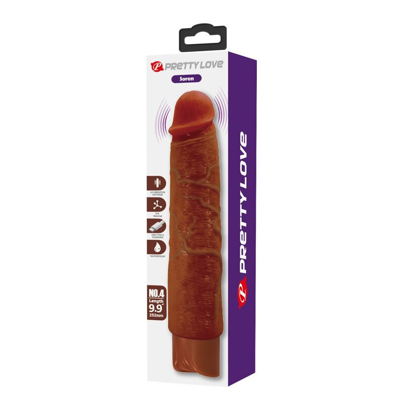 Pretty love - gavin realistic vibrator 25 cm Ø 5 cm brown 1