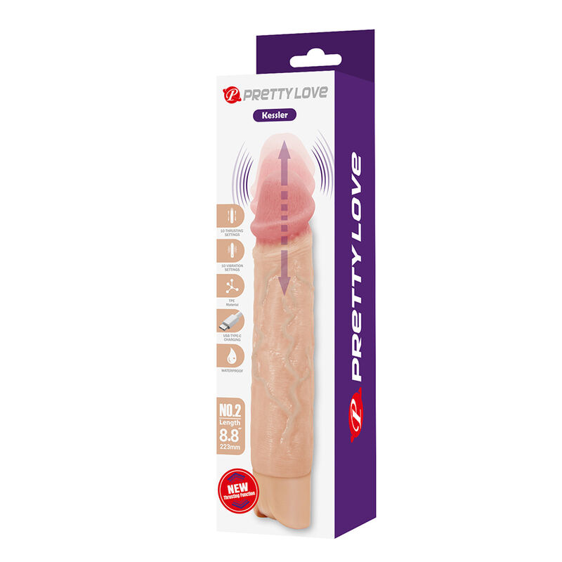 Pretty love - kessler realistic vibrating dildo with 10 vibration modes and 10 throws, 22 cm natural 11