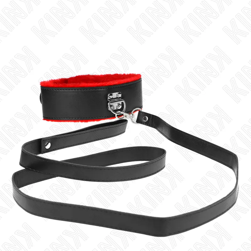 Kink - Necklace With Belt 116 Cm With Red Leather Strap Adjustable 40-48 Cm X 6 Cm