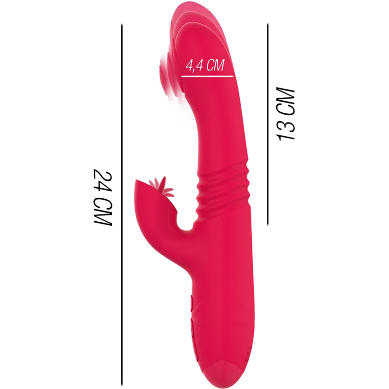 Intense - Dua Multifunction Rechargeable Vibrator Up & Down With Red Tongue 2
