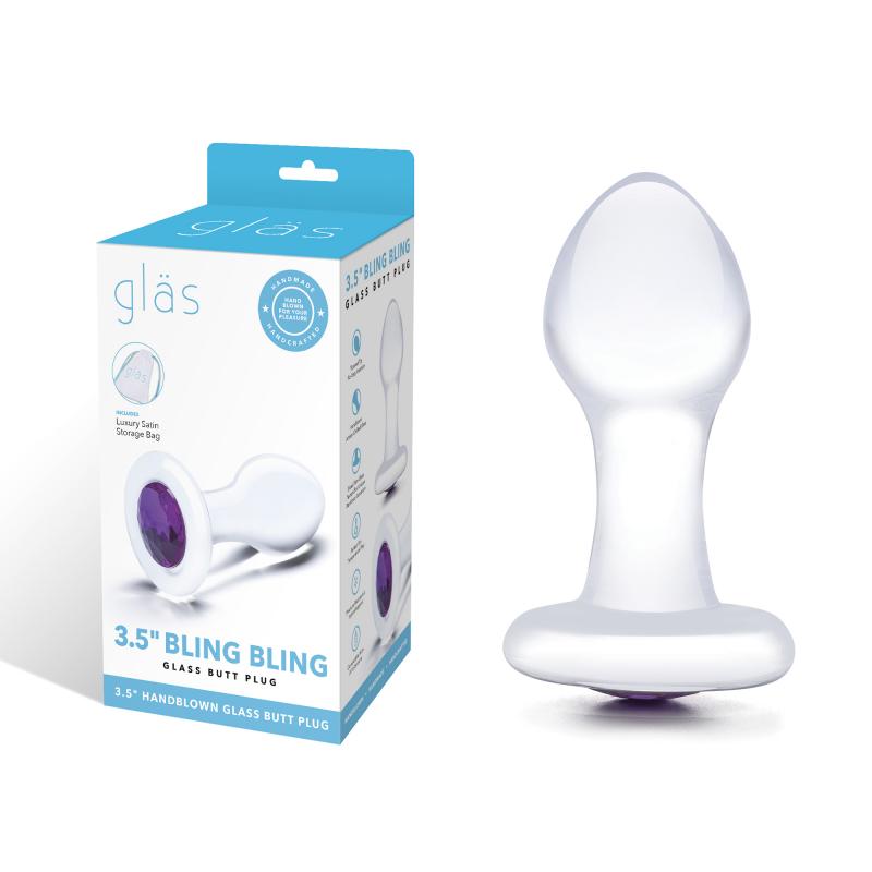 Glas - Bling Bling Glass Butt Plug - Sklenený Análny Kolík
