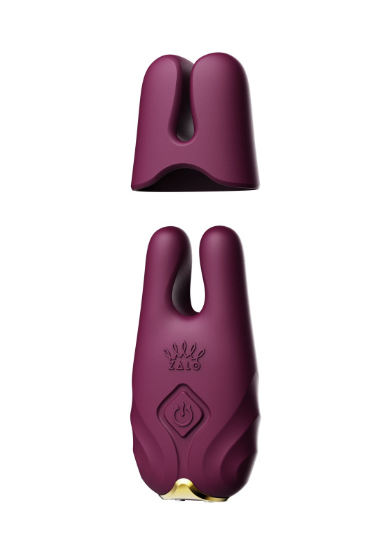 Zalo - Nave Wireless Vibrating Nipple Clamps Velvet Purple 10
