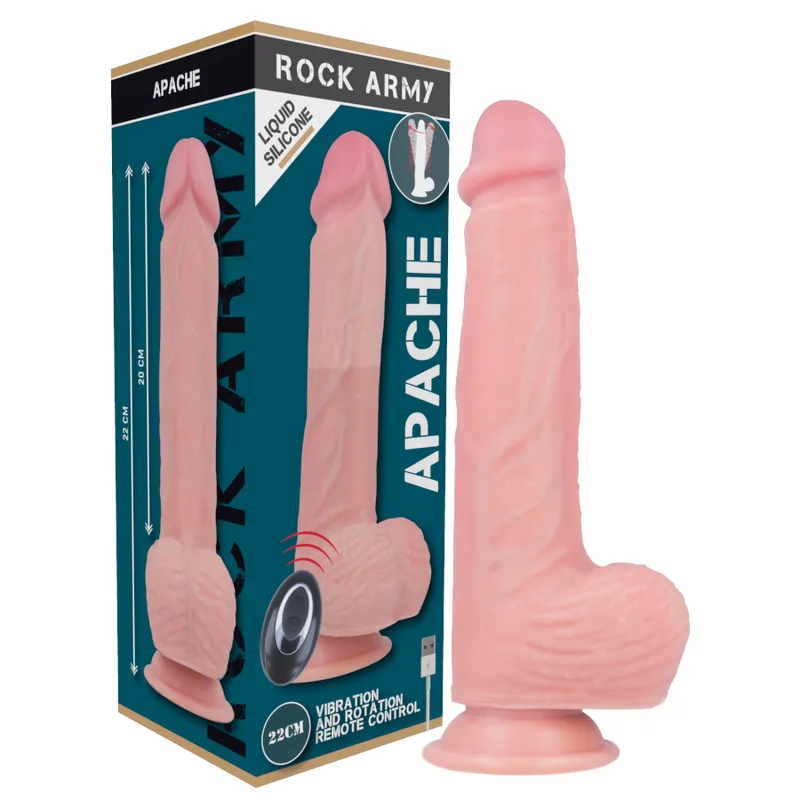 Rockarmy Harness + Liquid Silicone Vibrator Premium Apache Realistic 22cm- Pripínací Penis 2