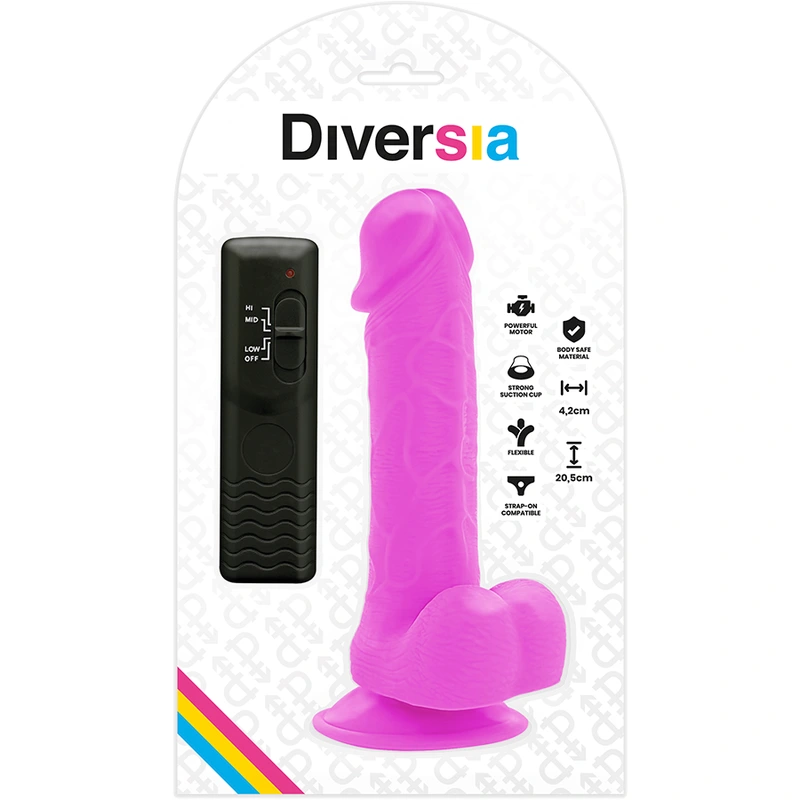 Diversia - flexible vibrating dildo purple 20.5 cm -o- 4.2 cm 6