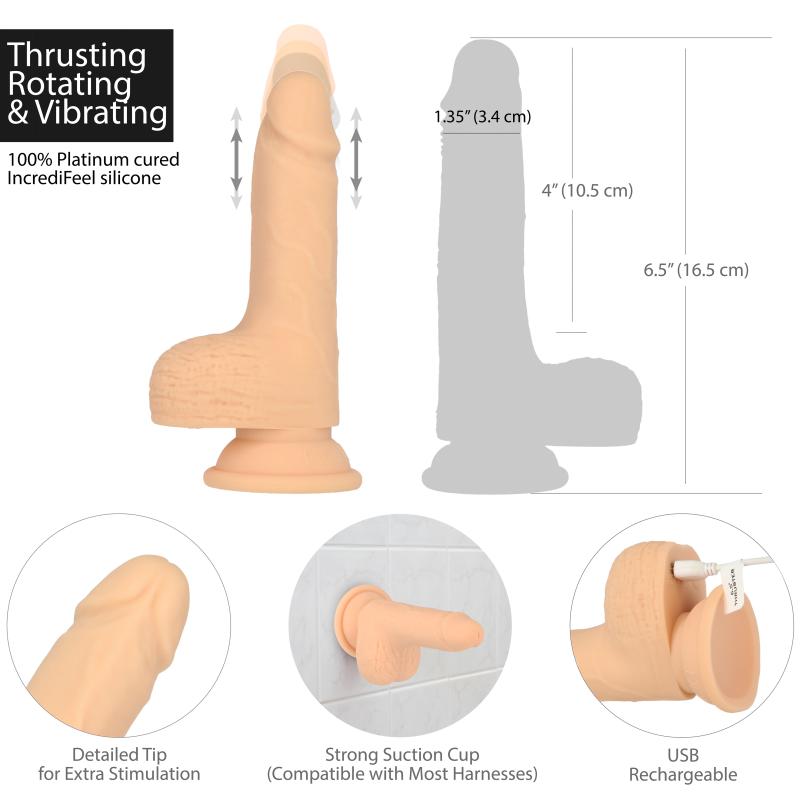 Naked Addiction - Thrusting Dong With Remote 16,5 Cm Vanilla 10